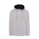 Unisex Ocean Hooded Contrast Kangaroo | Ash Melange-Navy | M