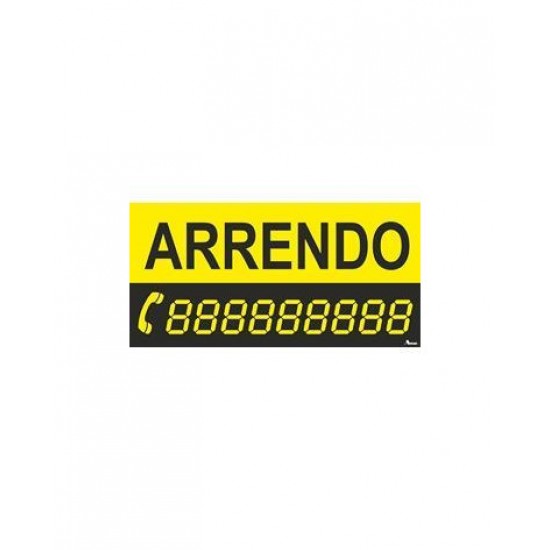 SINAL CARTOLINA "ARRENDO" 50X25CM