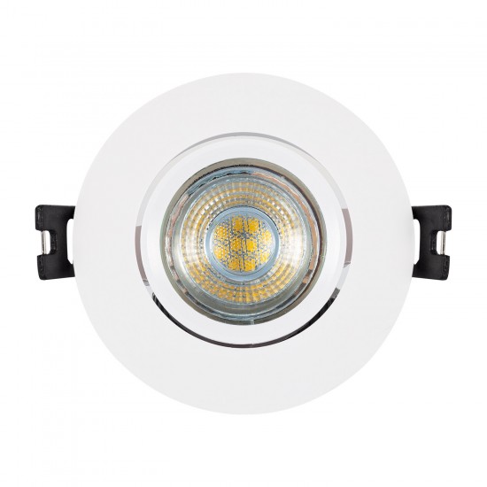 Aro Downlight Circular Inclinável para Lâmpadas LED GU10 / GU5.3 Corte Ø 75 mm