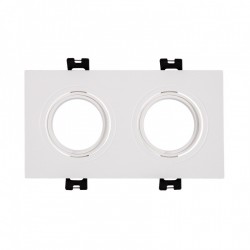 Aro Downlight Quadrado Basculante para duas Lámpada LED GU10 / GU5.3 Corte 75x150 mm