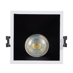 Aro Downlight Quadrado 45º Baixo UGR para lâmpada LED GU10 / GU5.3 Corte 85 x 85 mm