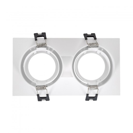 Aro Downlight Quadrado Basculante para duas Lámpada LED GU10 / GU5.3 Corte 75x150 mm