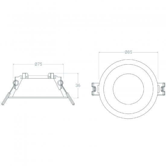 Aro Downlight Cónico Reflect para Lâmpada LED GU10 / GU5.3 Corte Ø 75 mm