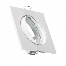 Aro Downlight Quadrado Basculante para Lâmpada LED GU10/GU5.3 Corte Ø 72 mm