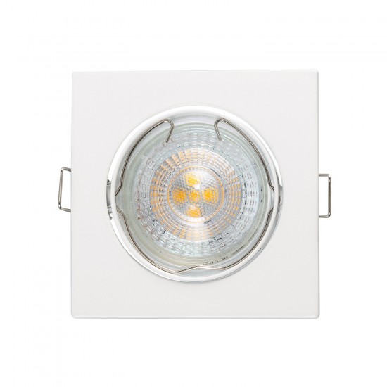 Aro Downlight Quadrado Basculante para Lâmpada LED GU10/GU5.3 Corte Ø 72 mm