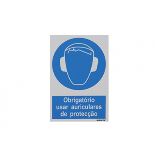 Sinal Obrigatório auricular protecção 200x300 PECOL