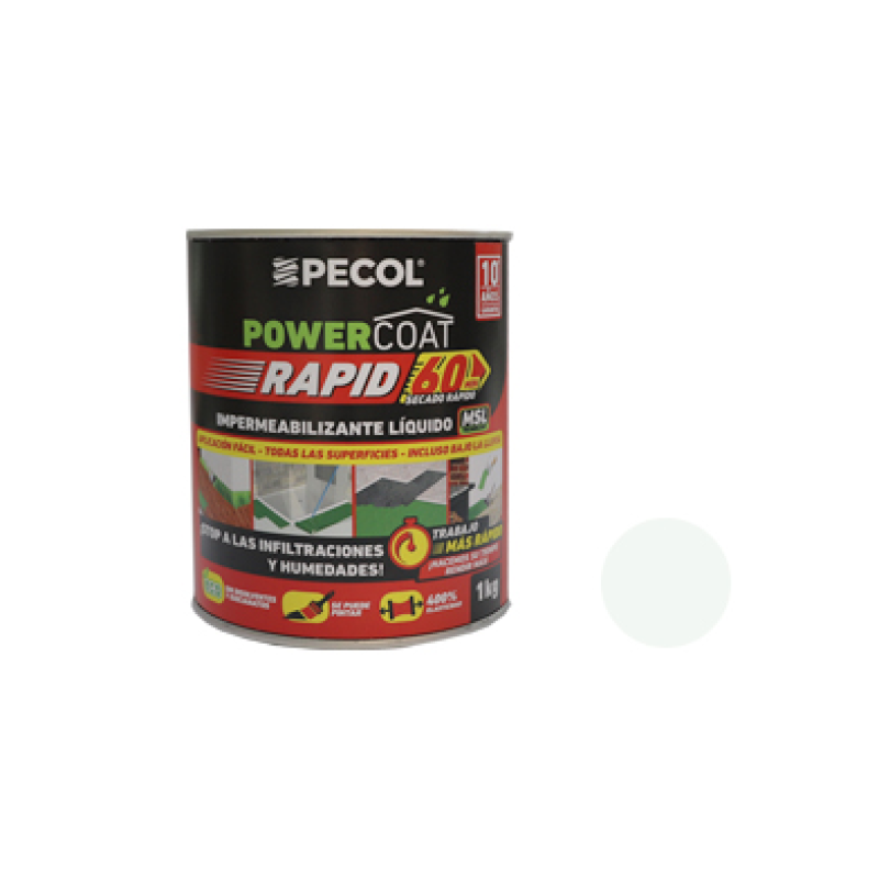 Impermeabilizante Líquido 1Kg PowerCoat RAPID Branco PECOL