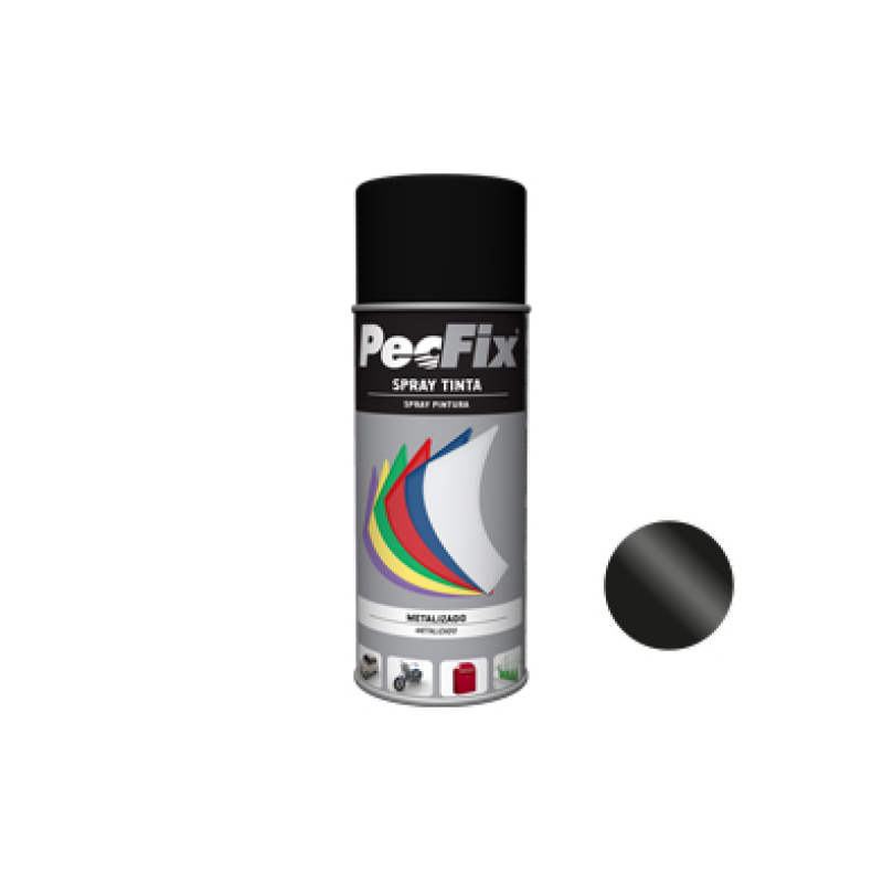 Spray Tinta Acrilica Met. Preto