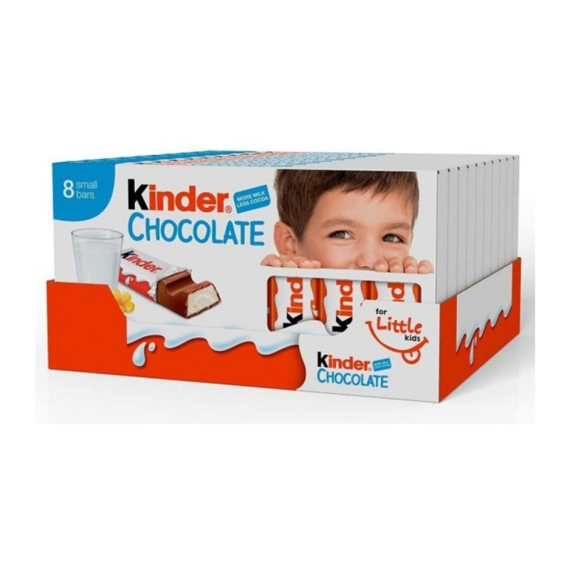 KINDER CHOCOLATE CONJ.10 TABLETES C/8 BARRITAS (10*100GRS)