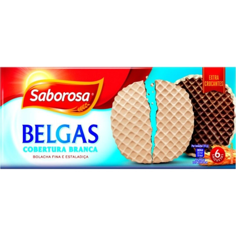 BELGAS BOLACHA CHOCOLATE C/COBERTURA BRANCA 198GRS