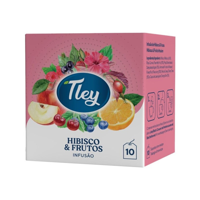 TLEY CONJ.12 PACOTES C/10 SAQ.CHA HIBISCO E FRUTOS