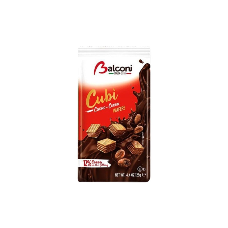 BALCONI CUBI WAFER CACAO 125GRS