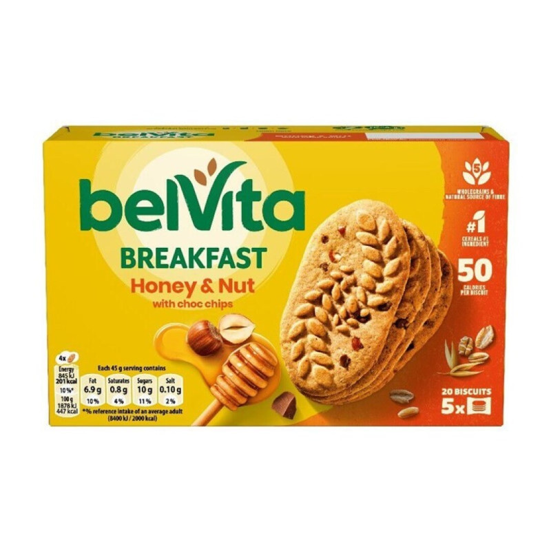 BELVITA BOLACHA MEL E AVELA (5*225GRS)