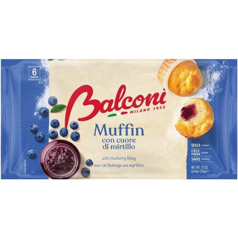 BALCONI MUFFIN C/ RECHEIO DE MIRTILO 258GRS