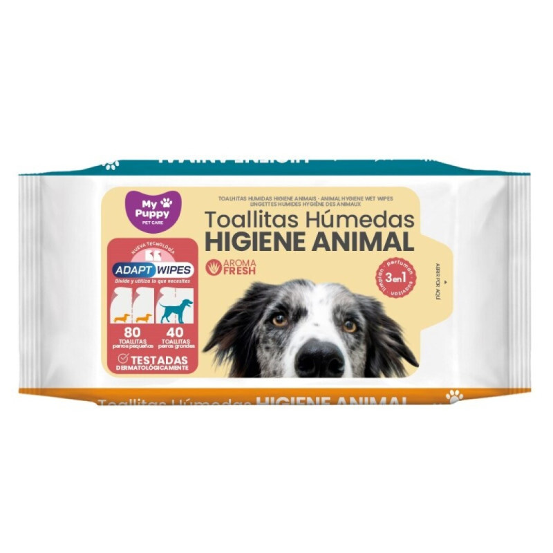 MY PUPPY TOALHITAS HUMIDAS HIGIENE ANIMAL AROMA FRESH 3EM1