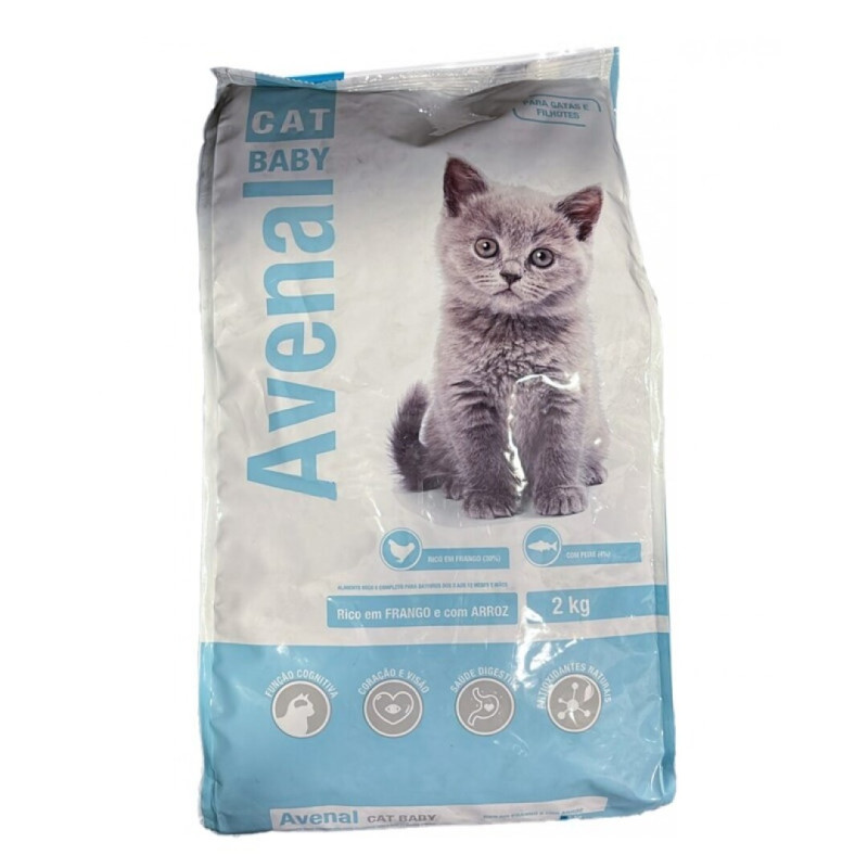 AVENAL ALIMENTO P/GATINHOS 2-12M E MÃES FRANGO C/ARROZ 2KG