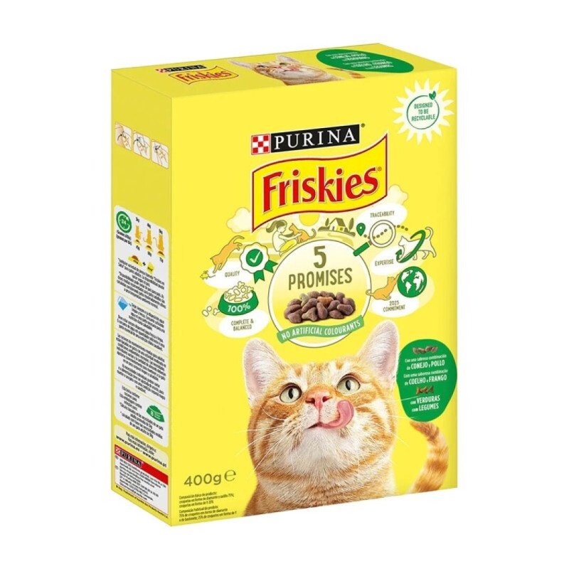 FRISKIES COMIDA P/GATOS COELHO E FRANGO EM CAIXA 400GRS